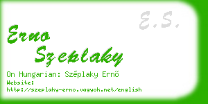 erno szeplaky business card